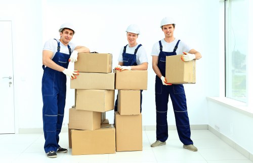 Packed moving boxes prepared for relocation in Ealing
